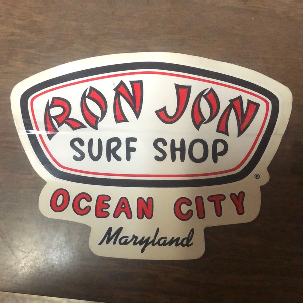 Ron Jon Surf Shop Sticker. Ocean City Maryland.